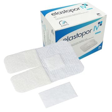 ZARYS Elastopor IV samoljepljivi netkani zavoj za fiksiranje kanila 5,1 cm x 7,6 cm 100 kom