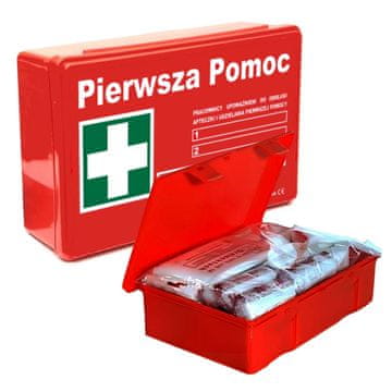 Komplet prve pomoći DIN 13164 PLUS sa zdravstveno-sigurnosnom opremom za tvrtku i automobil + okvir za montažu 1 kom.
