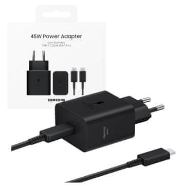 ORG punjač + kabel Original Samsung 45W, 4.05A, USB-C, crni