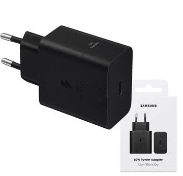 Originalni Samsung punjač 60W, 3A USB-C, niska struja u stanju pripravnosti <5mA, crni