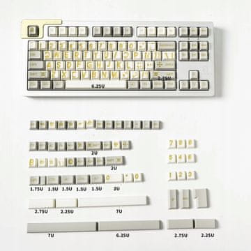 PBT profilne kape za mehaničku tipkovnicu Cherry, 140 komada, velika slova RG