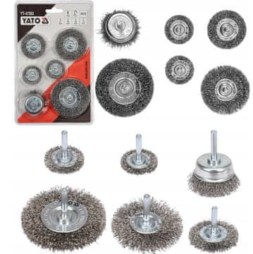 YATO Inox žičane četke za bušilice, set od 6 komada