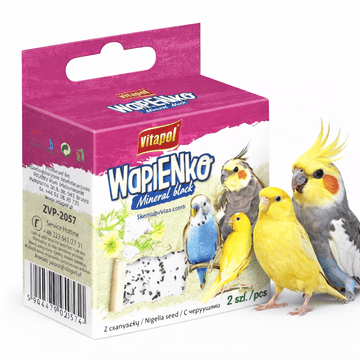 Vitapol Wapenko - Vapnenačka kocka s crnim kimom za papige 35g