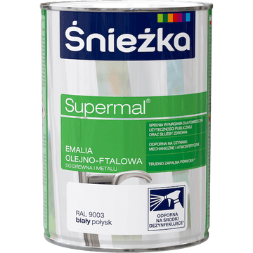 SUPERMAL METAL EMAJLIRANA BOJA ULJNO-FTALNO BIJELA RAL9003 0,8L