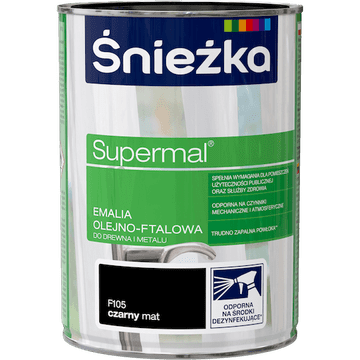SUPERMAL ULJNO-FTALNA EMAJLIRANA BOJA ZA METAL MAT CRNA 0,8 L