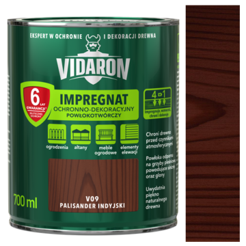 VIDARON IMPREGNACIJA ZA DRVO, KOJA STVARA FILM, INDIJSKI RUŽOV DOR V09 0,7 L