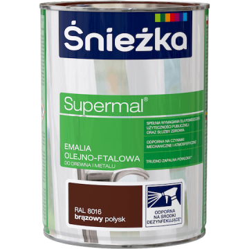 SUPERMAL EMAJLIRANA BOJA ZA METAL ULJNO-FTALNO SMEĐA RAL8016 0,8L
