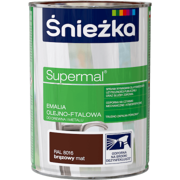 SUPERMAL ULJNO-FTALNA EMAJLIRANA BOJA ZA METAL MAT SMEĐA R8016 0,8L