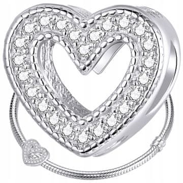 Privjesak od perle CHARMS HEART, srebro pr 925, cirkoni, perle, kristali
