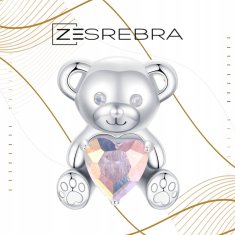 PRIVJESCI MEDVJEDIĆ opalescentno SRCE srebro pr 925 perla PRIVJESCI PERLE