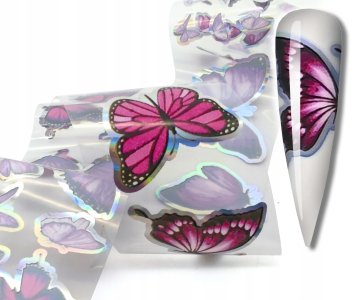 FOLIJA ZA TRANSFER za nokte 40cmx4cm LEPTIRIĆI HOLO