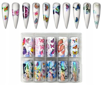 10x FOLIJA ZA PRIJENOS 80cmx4cm SET HOLO LEPTIRIĆA