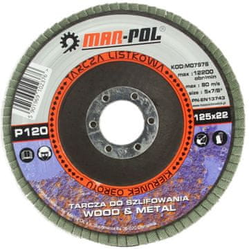 MAR-POL BRUŠNA PLATNA PLATNA PLOČA P120x125mm ZA BRUŠENJE LAMPICA