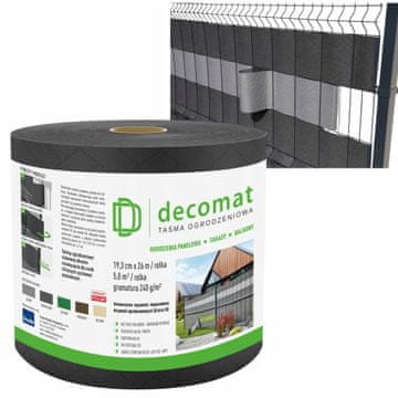 Decomat traka za ogradu 19,3x26m, GRAFITNA