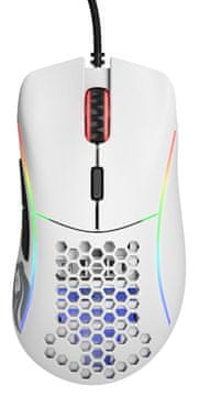 Glorious Glorious PC Gaming Race Model D miš, desni, USB-A, optički, 12000 DPI, bijeli
