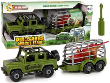 slomart LEAN TOYS terensko vozilo transporter za dinosaure s alatom (DIY)