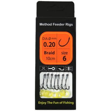 PHOENIX Predvezi za Method Feeder na pletenici od 0,20 mm s udicom veličine #6