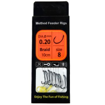 PHOENIX Predvezi za Method Feeder na pletenici od 0,20 mm s udicom veličine #8