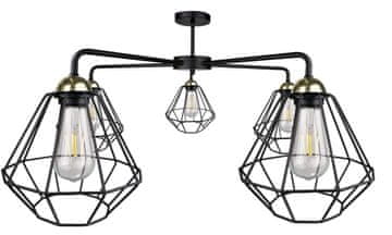 GH Stropna lampa 5xE27 FOSKAL CRNA/ZLATNA