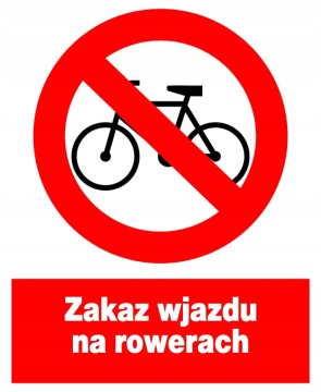 ZZO-38 ZNAK BHP PLOČICA Zabranjen ulaz biciklima