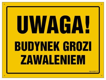 OA038 Upozorenje! Zgrada u opasnosti od urušavanja 350x250