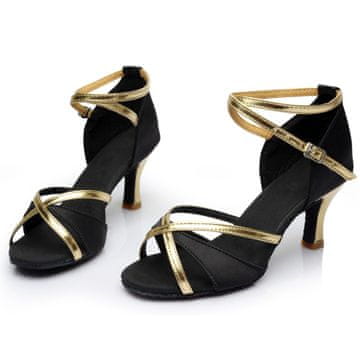 Arabesque Maya - dječje plesne cipele crno-zlatne 7 cm Maya 7 cm visoka peta cipele za latino ples crno-zlatne 35