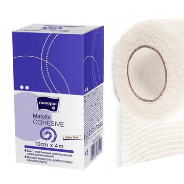 Matopat Kohezivni zavoj 10 cm x 4 m elastični samoljepljivi Matofix Cohesive 1 kom