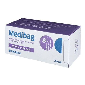 Medilab MediBag samoljepljive vrećice za sterilizaciju 57 mm x 105 mm ravne, papirnato-folijske 200 kom