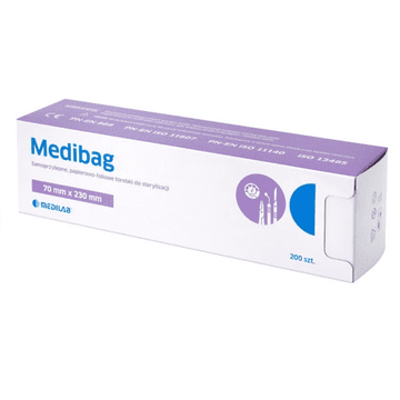 Medilab MediBag samoljepljive vrećice za sterilizaciju 70 mm x 230 mm ravne, papirnato-folijske 200 kom