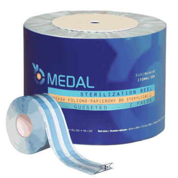 MEDAL Sterilizacijski rukav s preklopom 150 mm x 100 m 3 STEAM EO FORM indikatora od papira i folije 1 rola