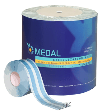 MEDAL Sterilizacijski rukav s preklopom 250 mm x 100 m 3 STEAM EO FORM indikatora od papira i folije 1 rola