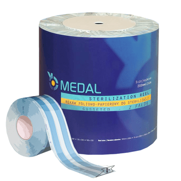 MEDAL Sterilizacijski rukav s preklopom 300 mm x 100 m 3 STEAM EO FORM indikatora od papira i folije 1 rola