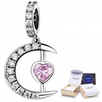 Charms Srebrny Wiszący Półksiężyc Księżyc Koralik Noc SREBRO 925