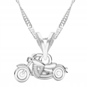 Srebrna ogrlica s motociklom Motocikl Harley Motocikl SREBRO 925