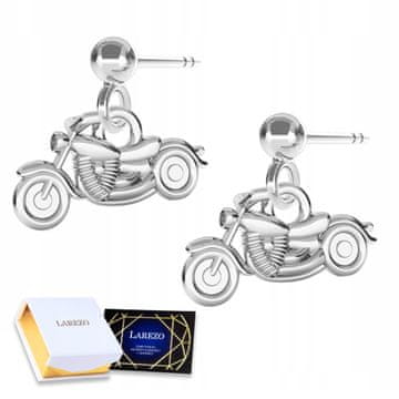 Kolczyki Srebrne Motocykl Harley Motor Sztyft z Motocyklem SREBRO 925