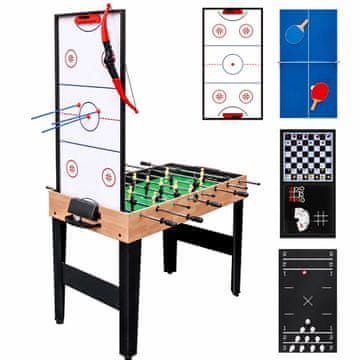 Northix 10-u-1 set stolova za više igara – Drveni izgled, 81 × 125 × 61 cm