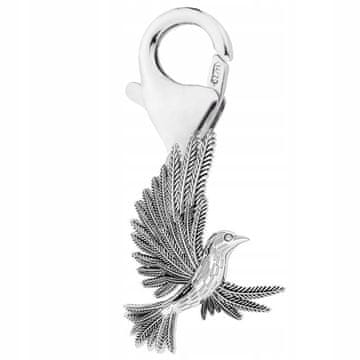 Srebrni karabiner privjesak s kolibrijem Ptica Kolibri SREBRO 925