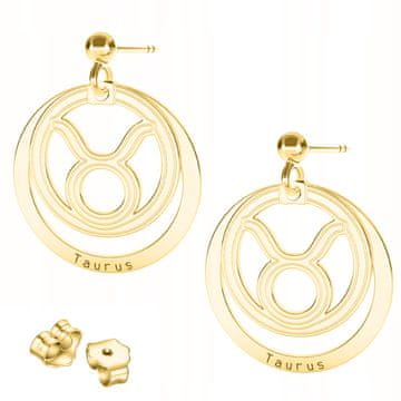 Złote Kolczyki Zodiak Zodiaku Byk Taurus Zodiak dla Byka SREBRO 925