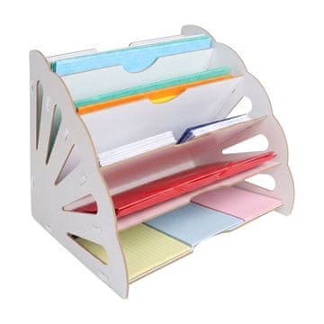 Northix Bijeli MDF organizator za stol s 5 kutnih utora