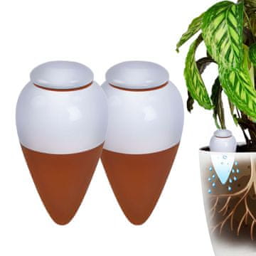 Northix Glineni konusi za zalijevanje s poklopcima, 350 ml, bijeli, set od 2