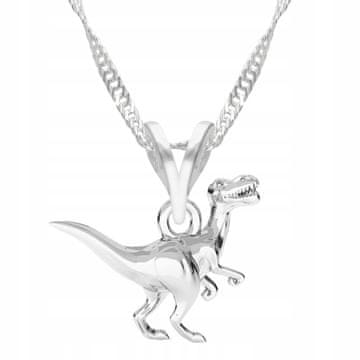 Srebrna ogrlica s dinosaurima T-Rex Dinosaur Prahistorija s dinosaurom SREBRO 925