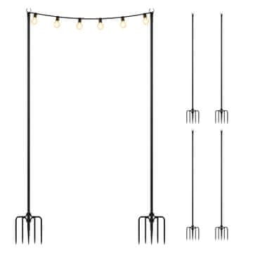 Northix Vanjski stupovi za vilinske lampe, 3 m, crni, 6 komada