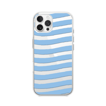 Futrola za iPhone 12 Pro, prozirna, silikonska Flexi, plave pruge
