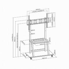 Gembird TVS-100F-01 TV stalak na kotačima 37"-100" crni