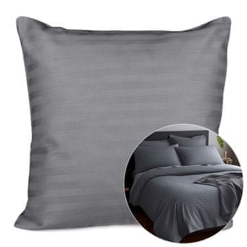 Darymex Jastučnica od pamučnog satena 40x40 s prugama, antracit boja, patentni zatvarač