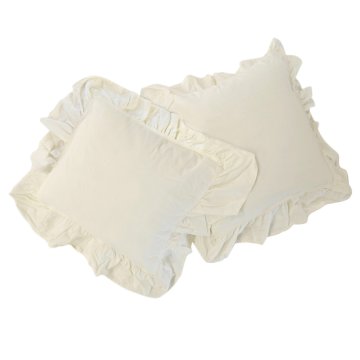 Jastučnice 40x40 s volanima, snježnobijele, set od 2