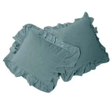 Jastučnice 40x40 s volanima, plave, set od 2