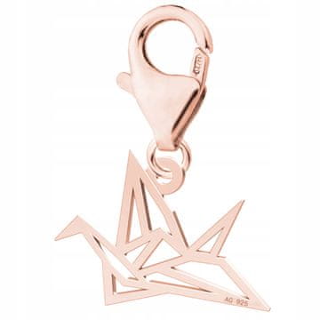 Pozlaćeni privjesak Origami ptica, Ptica Flamingo Labud, Srebro 925