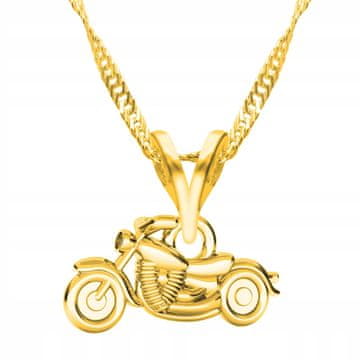 Zlatna ogrlica Motocikl Harley Motor motocikla s motociklom SREBRO 925