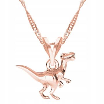 Naszyjnik Pozłacany Dinozaur T-Rex Zwierzę Prehistoryczny Dino SREBRO 925